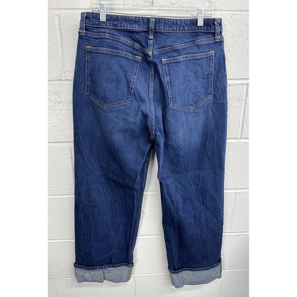 Abercrombie & Fitch 90s Relaxed Fit High Rise‎ Dark Wash Jeans With Cuff / Sz 31 - Picture 5 of 6